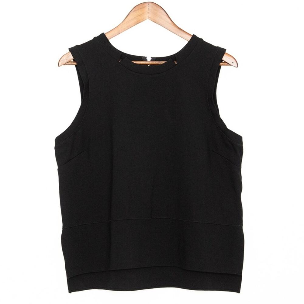 Banana Republic Ponte Tank Top Sz L Black Sleeveless Shell Office Work Interview